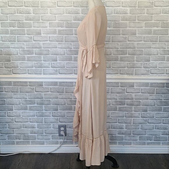 Baltic Born Daniella Ruffle Wrap Maxi Dress Bell Sleeve Boho Romantic Fairycore - Picture 8 of 9